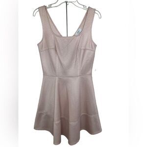 Mystic Pale Pink Waffle Weave Sleeveless Barbiecore Fit & Flare Dress Medium